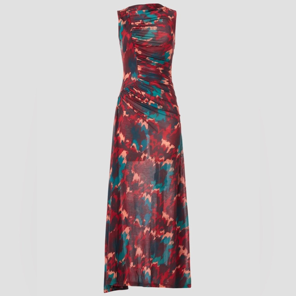 Livia Dress Ulla Johnson Sleeveless Ruched Multicolor Maxi